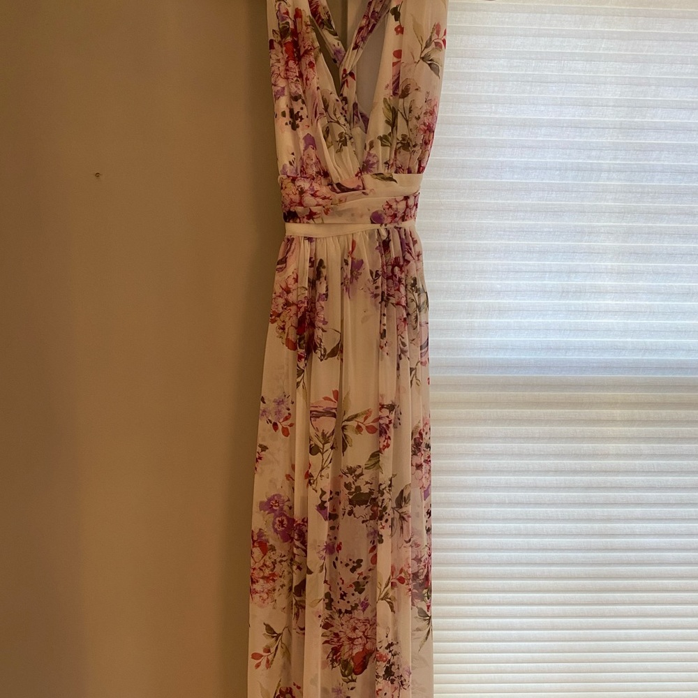 Solemio white floral maxi dress